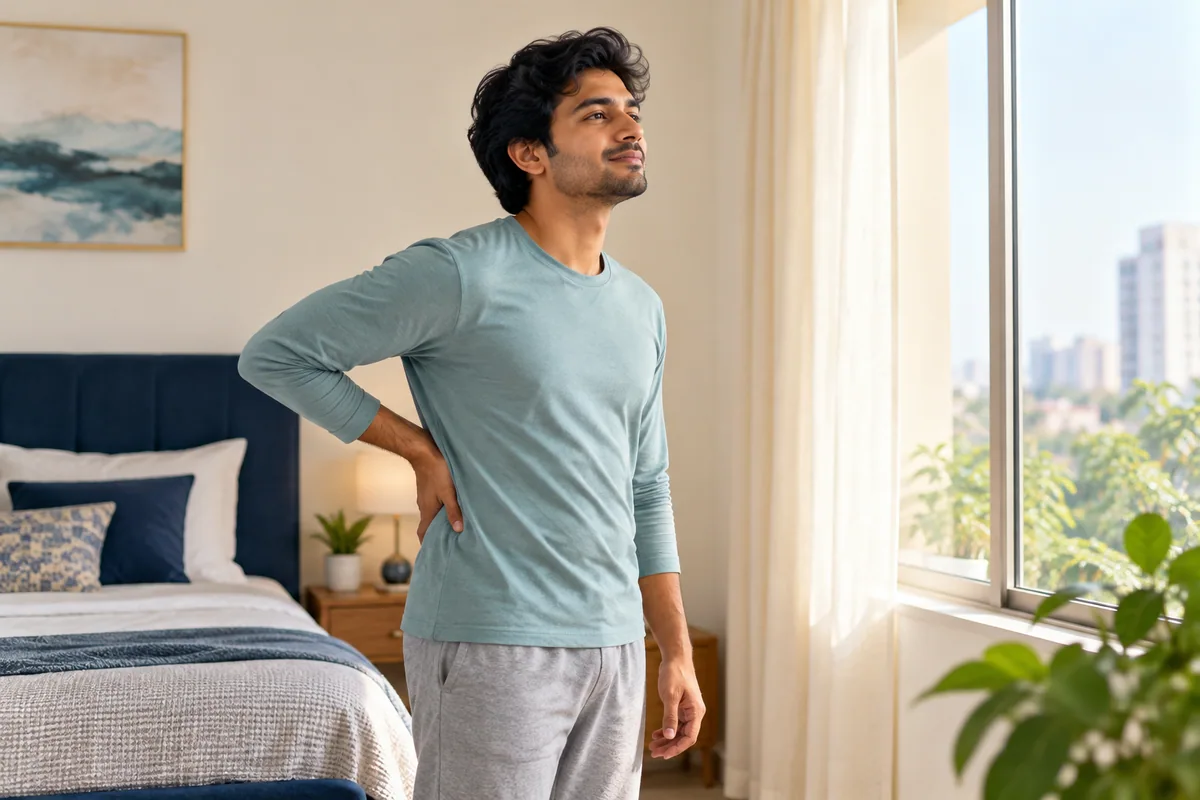A conceptual illustration of morning back stiffness.