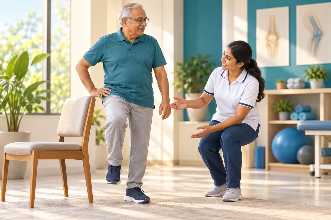 A conceptual illustration of an individualized exercise discussion for osteoarthritis.